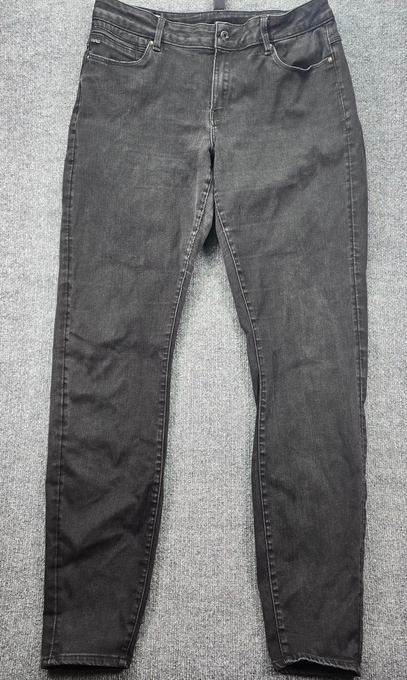 G Star Raw Super Skinny Jeans Womens 35x36 (34x34) Black Denim High Rise Shape